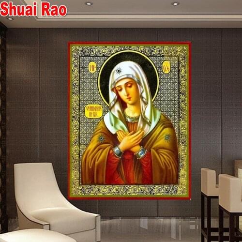 3d cross stitch diamond painting Madonna Icon of the Mother of God Religious Catholic Picture,diamond embroidery full round dril