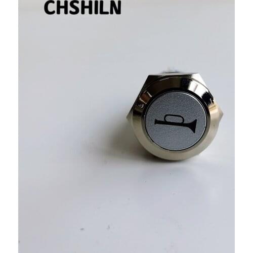 CHSHILN 12/16/19/22mmpush button switch Instantaneous push button switch with lighting the horn，light switch(SL19C-B11DTC 19mm))