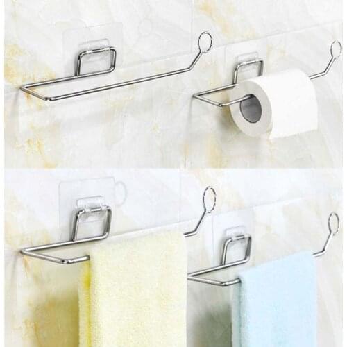 Stainless Steel Tissue Holder Kitchen Towel Rack Self Bathroom Toilet Roll Paper