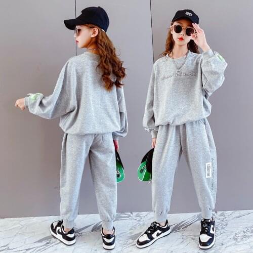 Childrens Clothing Girls Spring Autumn Suit 2021 Little Girl Fashion Korean Long-sleeve Sports Two-piece Suit Costumes for Kids