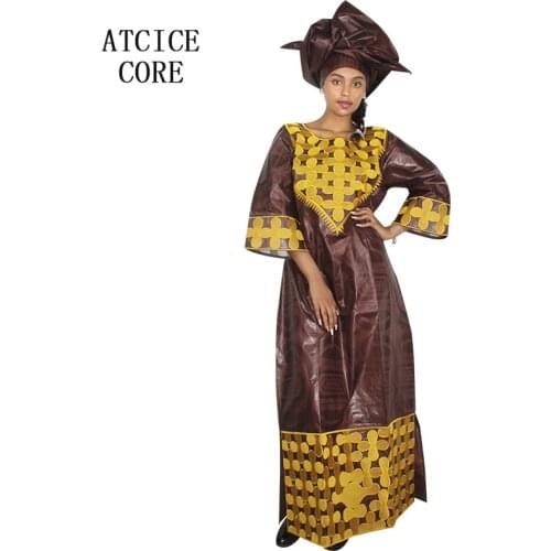 100% cotton free shipping african clothing new fashion dashiki african bazin riche embroidery design long dressLA101