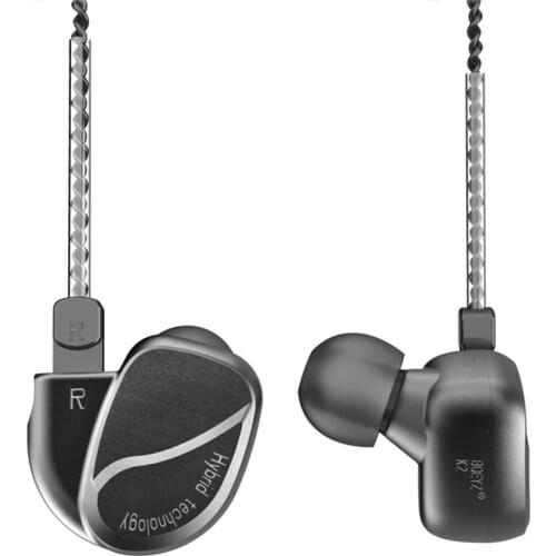 BQEYZ K2 Hybrid Earphone Dynamic with Balance Armature in Ear HiFi Stereo Metal Shell Sport Earbuds