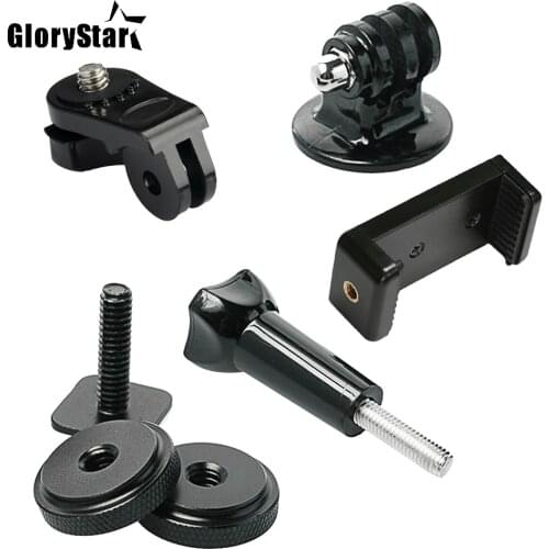 GloryStar Hot Shoe Kit Include Mount Adapter Universal Phone Holder Thumbscrew for Attaching Phone or GoPro Go Pro Hero on DSLR