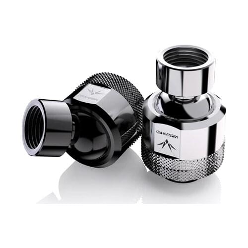 Granzon 360 Degree Freely Rotary Fitting G1/4 Computer Water Cooling Change Direction Connector Black Silver / GD-X