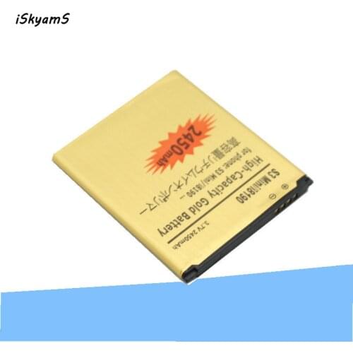 ISkyamS 1x 2450mAh EB425161LU Gold Battery For Galaxy S3 SIII MINI I699 S7562 S9920 I8190 I8160 S7560 J1 Mini J1Mini J105H J106H