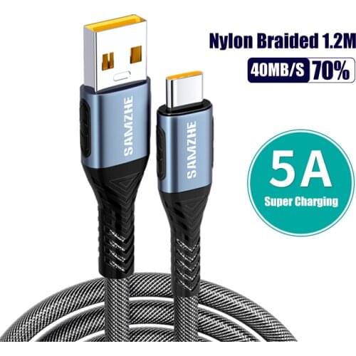 SAMZHE USB2.0 USB Type C Cable Cellphone 5V 2A USB C Charging Cable for Xiaomi Samsung Huawei 0.25m/0.5m/1m/1.5m/2m