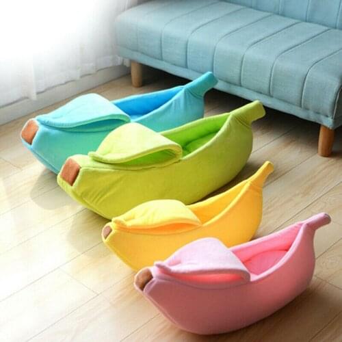 Creative Cat Dog House Puppy Cave Pet Sleeping Bed Mat Pad Nest Kennel Tent Warming Banana Shape Nest