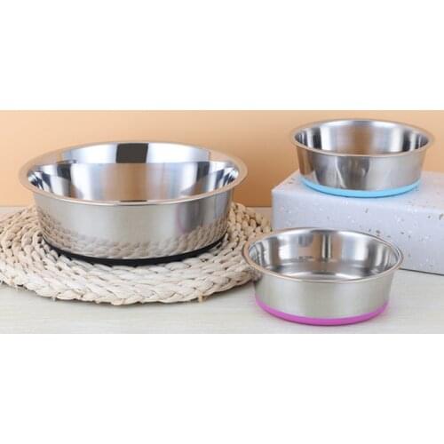 18/22CM Stainless Steel Dog Bowl For Dish Water Pet Dog Food Bowl Light Non-Slip Puppy Cat Bowl Feeder Feeding Dog Water Bowl