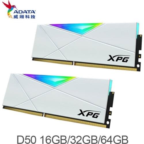 ADATA XPG Spectrix D50 RGB LED 3200 MHz 3600MHz 8Gx2 DDR4 XMP 2.0, 16GX2 DIMM Memory