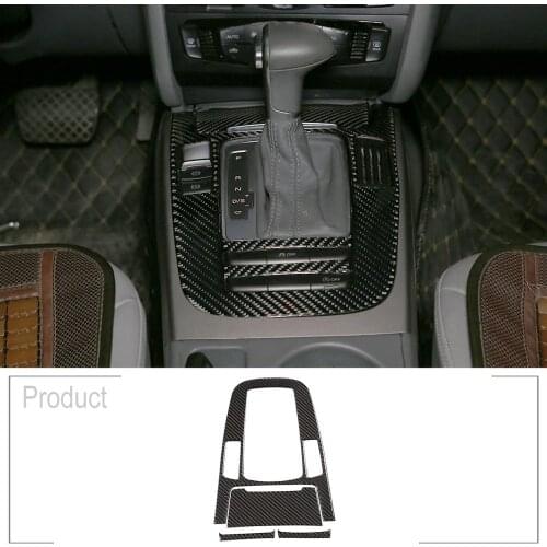 Soft Carbon Fiber Car Control Gear Shift Panel Cover Gearshift Panel Frame 3D Interior Sticker For Audi A4L / A5 2009-2016