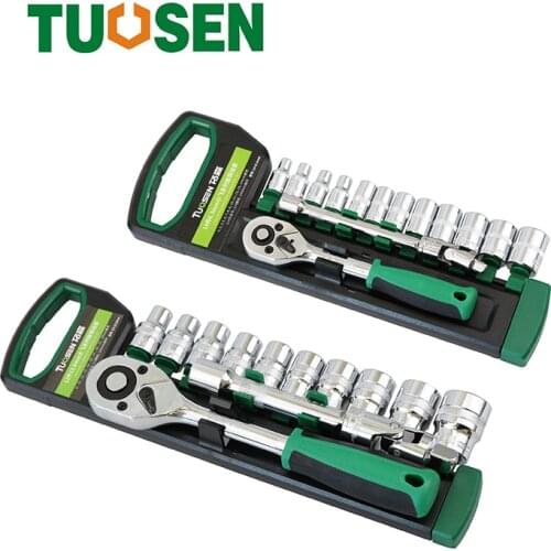 13/15PCS Auto Socket Wrench Set 1/4 1/2 Ratchet Tool Torque Spanner Ratchets Wheel Spanners Set Tools Set Of Wrenches Car Repair