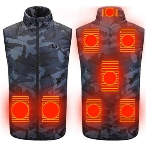 2021 New Heated Vest Men Women Usb Heated Jacket USB Heated Thicken Warm Zipper Closure Winter Heating Jacket Thermal Waistcoat