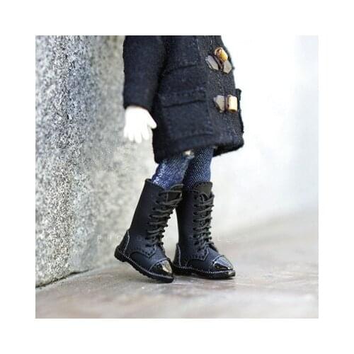OB11 doll shoe 1/12size and Blythes fashionable new British style high top boots lace-up shoes black and white brown khaki etc