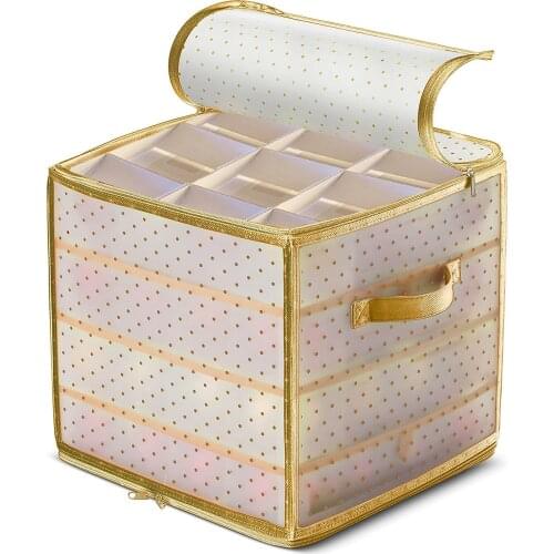 Christmas Ornament Organizer Decor Storage Box Bag Baubles Xmas Tree Decoration Balls Organiser Divider Container Zipper Handle