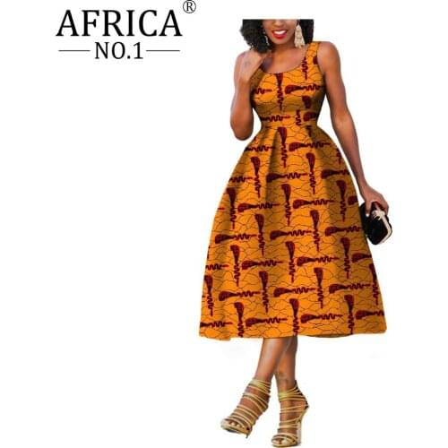 African MAXI Elegant Dresses for Women african fashion design party dresses summer mid-calf sleeveless batik Clothing A722534
