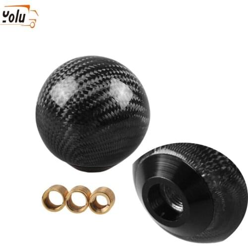 YOLU Red/Black/Silver Carbon Fiber Aluminum Gear knob Manual Transmission Aluminum Gear Shift Knob for Audi Honda VW BMW