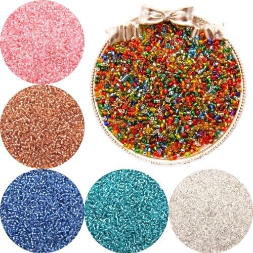 150-1000Pcs 2mm 3mm 4mm Silver Line Inside Glass Seed Spacer Beads For Jewelry Making DIY Bracelet Necklace Findings Accessories