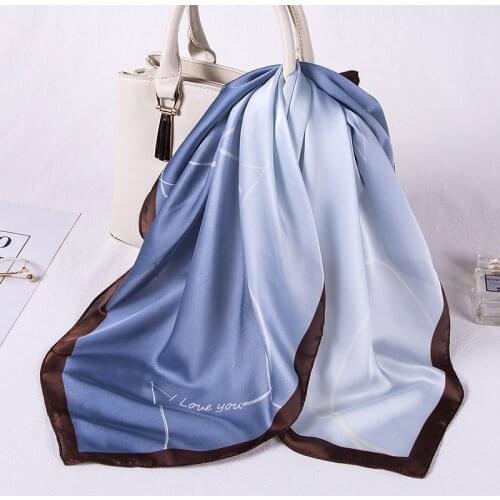 Floral Square Silk Scarves For Women Foulard Neck Hair Scarves Head Band Wraps Elegant Office Lady Neckerchief Drop Shipping