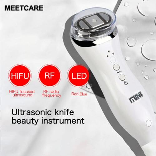 Ultrasonic Mini Machine Skin Care Home SPA Products RF Radio Frequency Facial Face Lifting Anti Wrinkles Ultrasound Therapy