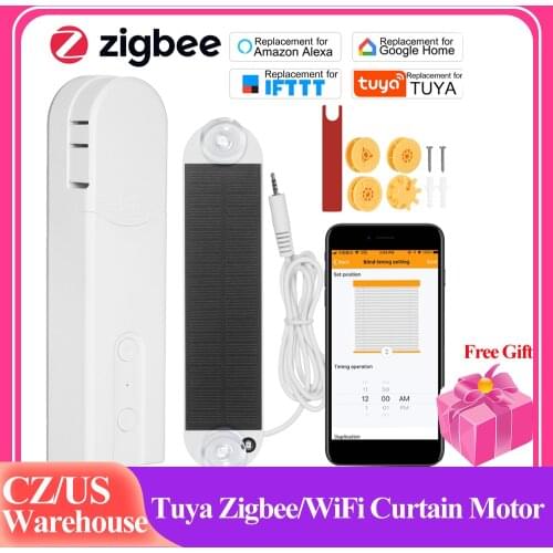 Tuya Zigbee/WiFi Smart Motorized Chain Roller Blinds Pull Bead Curtain Motor Work For Alexa Google Home Electric Curtain Motor