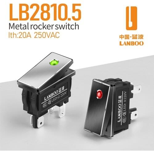 LANBOO 2810.5 series 16Amp high current Rocker Switch ON-OFF 2 Position 4Pin KCD3 Series With Light Switch 12V24V