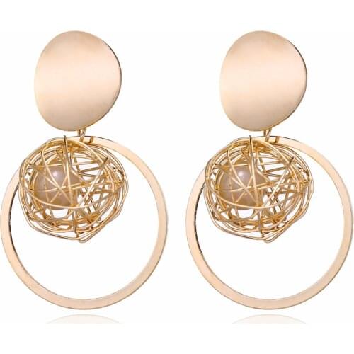 WYBU Fashion Statement Earrings Geometric Round Earrings For Women Hanging Dangle Earrings Drop Earing Modern Jewerly