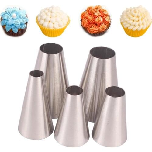 2021 Hot Sale 5Pcs Cakes Decoration Set Icing Piping Pastry Nozzles Kitchen Accessories Stainless Steel Cream Fondant Cake Tools