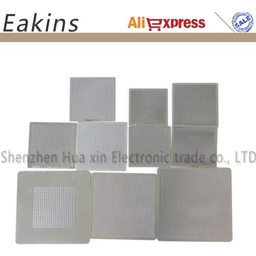 10 Pcs /set Bga Reballing Universal Stencil Tample Kit With Free Universal Reball Station