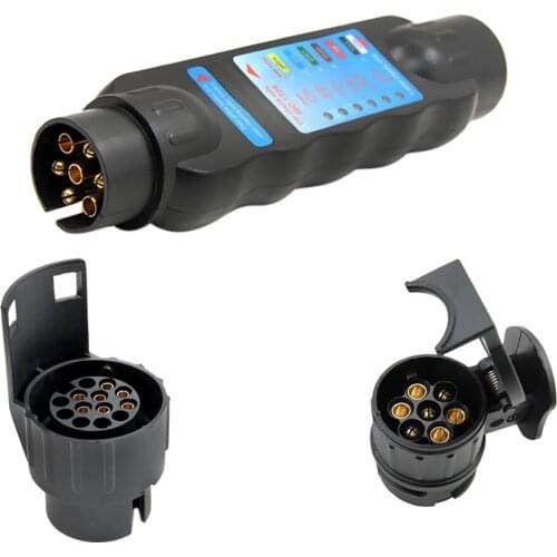 12V 7Pin+13Pin Car Trailer Towing Light Cable Circuit Plug Socket Tester Set
