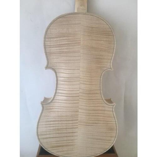 15.5" viola in white Solid flamed maple back old spruce top handmade