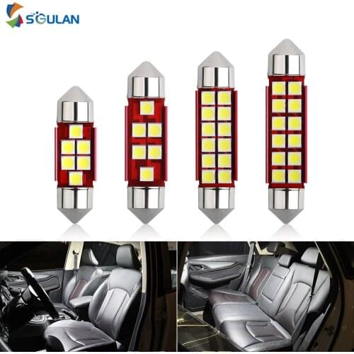 2Pcs Car Festoon LED Lights 31/36/39/41mm C5W C10W 3030-6/12Smd Auto Dome Bulbs Canbus No Error Car Interior Working Lamps Diode