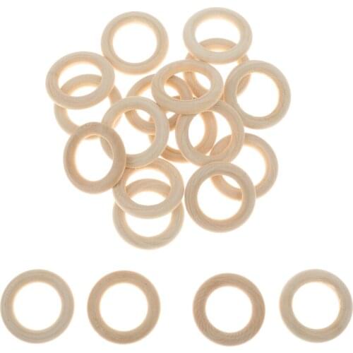 20Pcs Natural Wood color Ring/Circle DIY Painting Craft Jewelry Finding