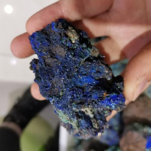 200g Rare Drop Shipping Natural Raw Natural Blue Azurite Quartz Mineral Meditation Reiki Healing Raw Mineral Crystal Specimen