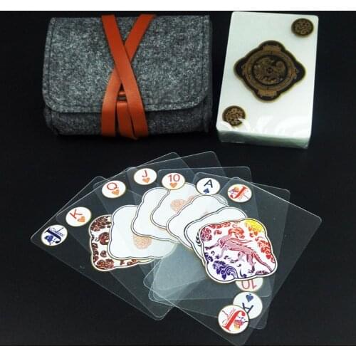 54Pcs/Set Waterproof Portable PVC Waterproof Poker Playing Cards Clear Indoor Outdoor Game Tool