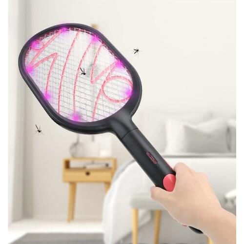 Rechargeable Dual Modes USB Electric Mosquito Swatter Insect Racket Swatter Fly Bug Killer Trap Zapper Household