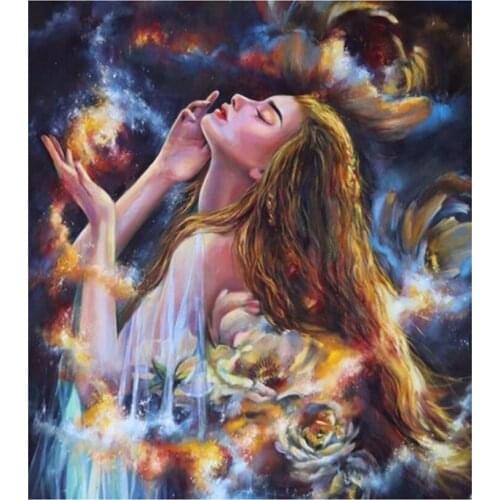 Diy Full Drill Round Rhinestones Elf Diamant Painting Embroidery Home Decor Handmade Gifts Kit Hobby JX711