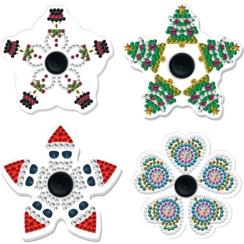 5D DIY Fidget Spinner Diamond Painting Gyro Cartoon Christmas Cross Ctitch Kits Mosaic Embroidery Stress Relief Toys for Kids