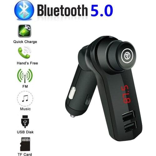 G27 Car Mp3 Player Car FM Transmitter Bluetooth Hands-free Call Car Charger Bluetooth Receiver Black USB2.0