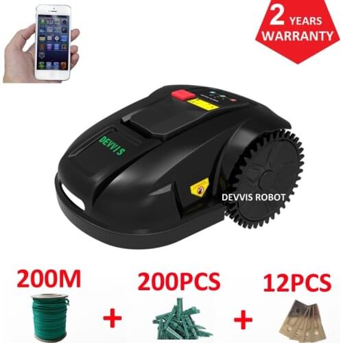 Cordless Robot Lawn Mower Machine Grass E1800S with 2.2ah Lithium For Small Lawn 200m wire+200pcs pegs+12pcs Blade