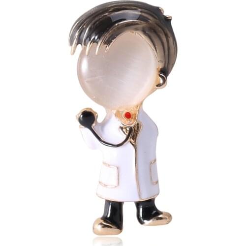 Opal Enamel Doctor Boys and Girls Brooches Medical Brooch Pin Nurse Jewelry Fashion Jewelry Enamel Pins Brooch 6 style
