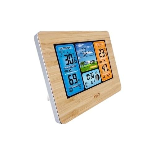 Digital Weather Forecast Temperature Humidity function Wall Alarm Clock wth USB Power Supply FanJu FJ3373