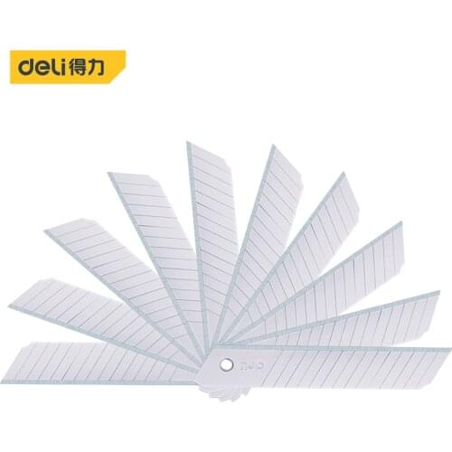 Deli 10Pcs/Pack 18MM Utility Knife Blades Low Carbon Alloy Steel SK5 Paper Office Stationery Art Blades Paper Cutting Couteau
