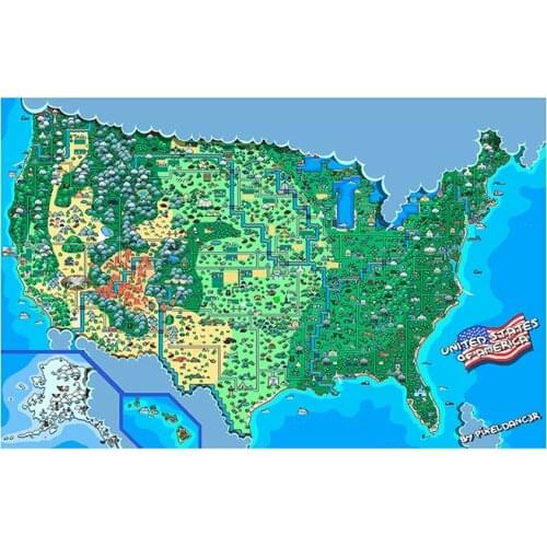 1pc Canvas United States Map 84*59cm Physical World Map Sticker Wall Art Unframe Country Painting Travel Decoration