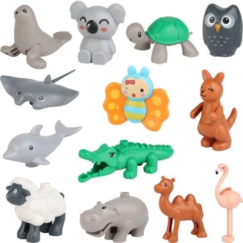 Big Size Large particles Animal Hippo Sea Animals Skate Building Blocks Educational Toys Childs Gift Large Brick Model Big Size