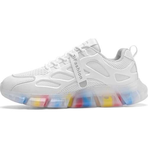 Mens Lace-Up Jogging Shoes Men Sports Casual Fashion Sneakers Breathable Comfortable Walking Shoes Lightweight Summer Sneakers