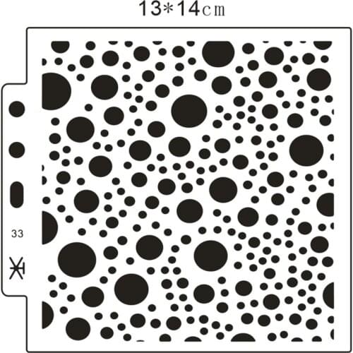 14.1*13 Ink round stencils Cover template spray plastic mold shield DIY cake hollow Embellishment printing lace ruler