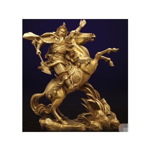 Brass Guan Gong ornaments Buddha, blue Wei Tuo Bodhisattva, Fengshui crafts