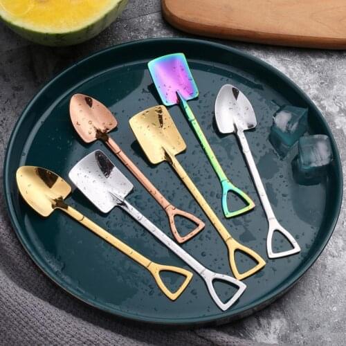 Stainless Steel Spade Spoon Watermelon Spoon Shovel Spoon Spoon Ice Flat Spoon Spoon Dessert Creative Cream Tip Shovel X6R8
