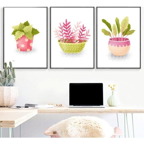 Cute Cartoon Watercolor Cactus Plant Posters And Prints Canvas Painting Nordic Minimalist Wall Art Picture For Living Room Decor