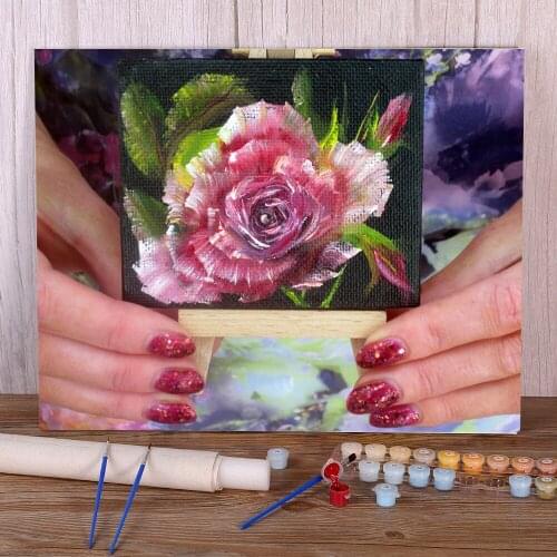 Natural Scenery Tiny Rose DIY Paint By Numbers Complete Kit Oil Paints 50*70 Painting On Canvas Loft Wall Picture Wholesale